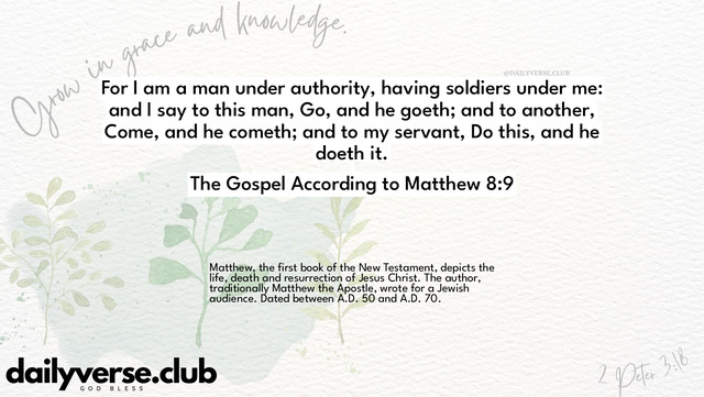 Bible Verse Wallpaper 8:9 from The Gospel According to Matthew