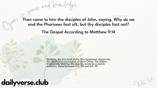 Bible Verse Wallpaper 9:14 from The Gospel According to Matthew