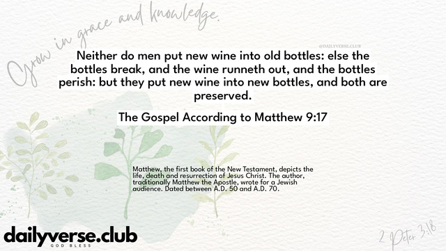 Bible Verse Wallpaper 9:17 from The Gospel According to Matthew