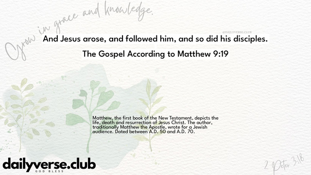 Bible Verse Wallpaper 9:19 from The Gospel According to Matthew