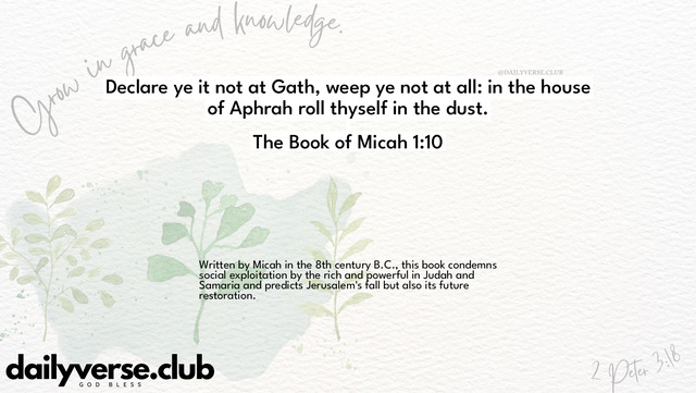 Bible Verse Wallpaper 1:10 from The Book of Micah