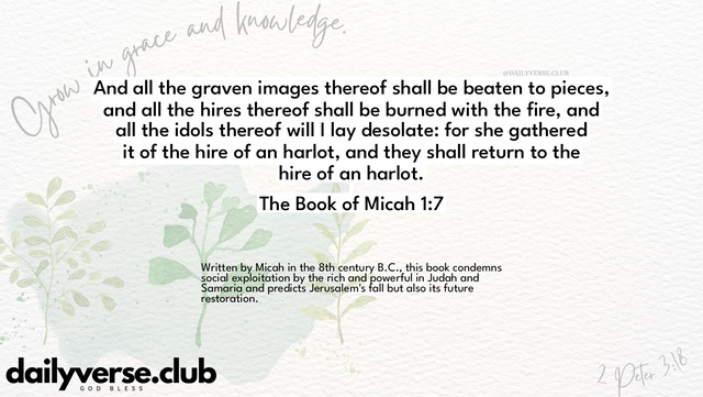 Bible Verse Wallpaper 1:7 from The Book of Micah