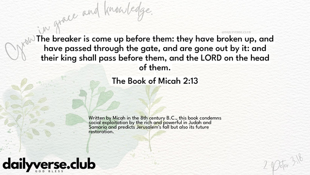 Bible Verse Wallpaper 2:13 from The Book of Micah