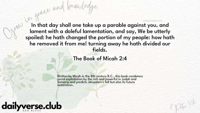Bible Verse Wallpaper 2:4 from The Book of Micah