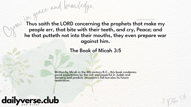 Bible Verse Wallpaper 3:5 from The Book of Micah