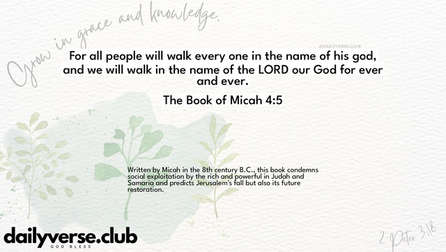 Bible Verse Wallpaper 4:5 from The Book of Micah