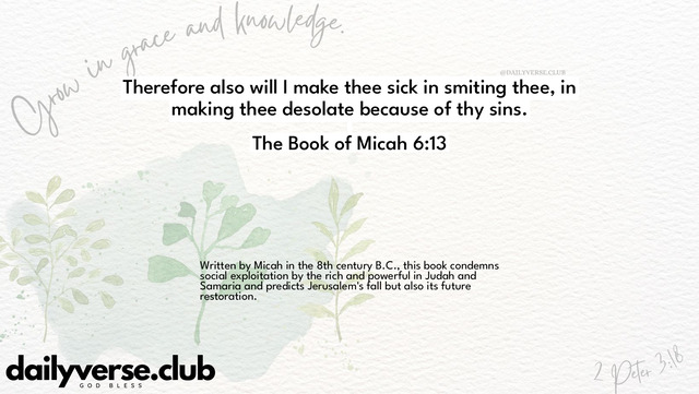 Bible Verse Wallpaper 6:13 from The Book of Micah