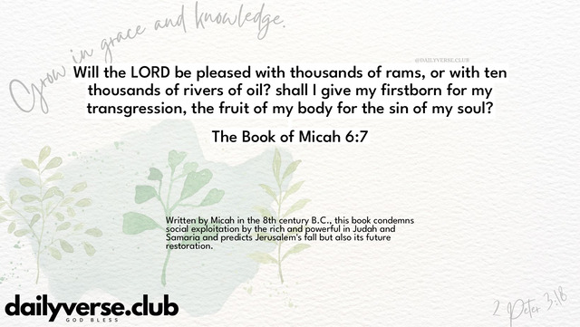 Bible Verse Wallpaper 6:7 from The Book of Micah