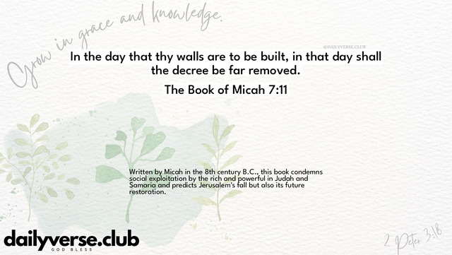 Bible Verse Wallpaper 7:11 from The Book of Micah