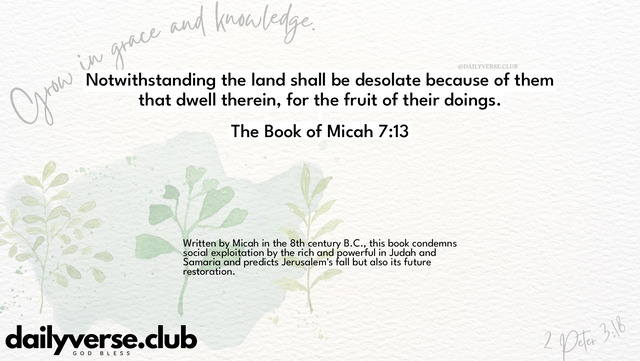 Bible Verse Wallpaper 7:13 from The Book of Micah