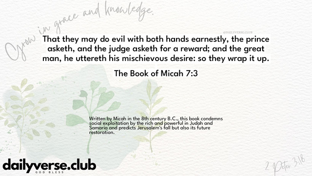 Bible Verse Wallpaper 7:3 from The Book of Micah