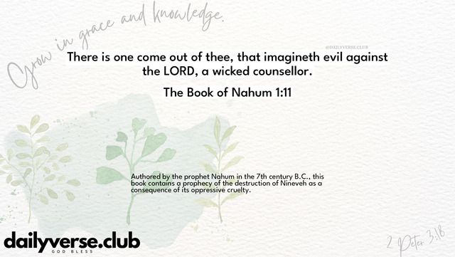 Bible Verse Wallpaper 1:11 from The Book of Nahum