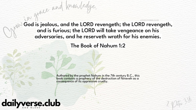 Bible Verse Wallpaper 1:2 from The Book of Nahum