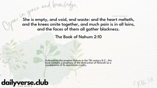 Bible Verse Wallpaper 2:10 from The Book of Nahum