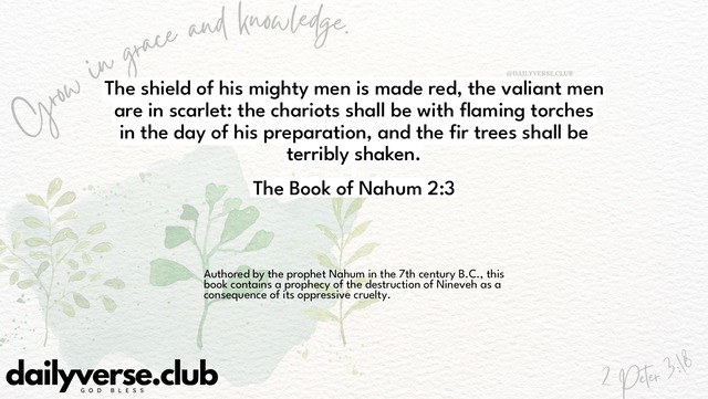 Bible Verse Wallpaper 2:3 from The Book of Nahum