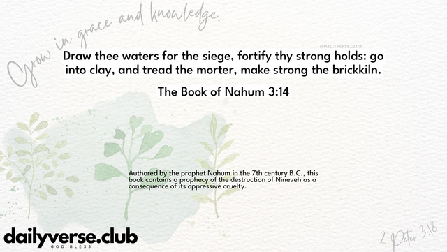 Bible Verse Wallpaper 3:14 from The Book of Nahum