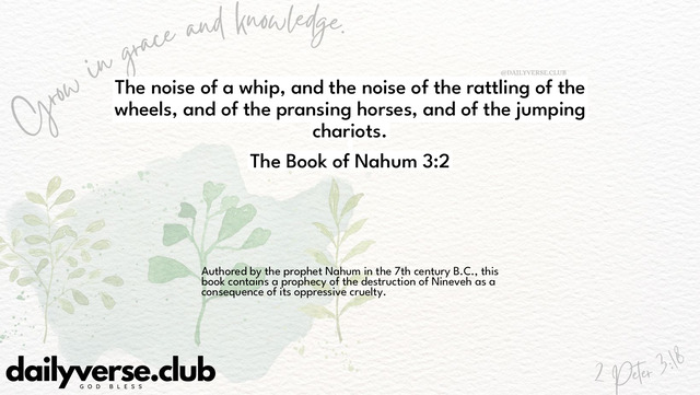 Bible Verse Wallpaper 3:2 from The Book of Nahum