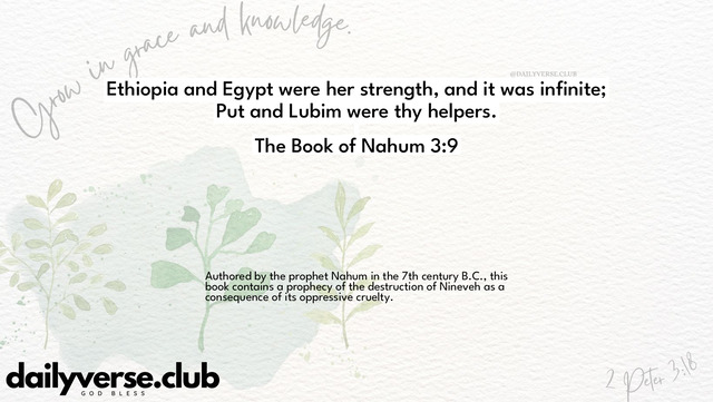 Bible Verse Wallpaper 3:9 from The Book of Nahum