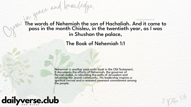 Bible Verse Wallpaper 1:1 from The Book of Nehemiah