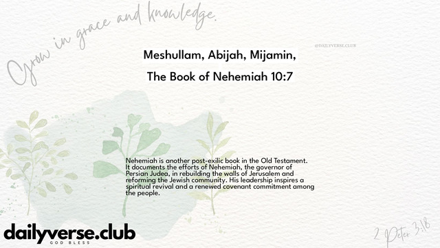 Bible Verse Wallpaper 10:7 from The Book of Nehemiah