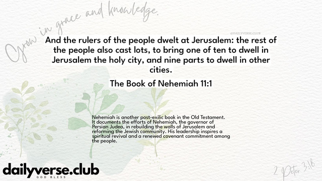 Bible Verse Wallpaper 11:1 from The Book of Nehemiah