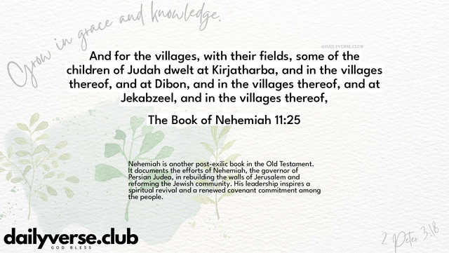 Bible Verse Wallpaper 11:25 from The Book of Nehemiah