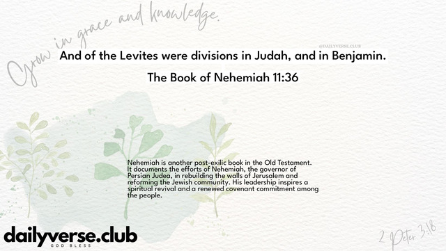 Bible Verse Wallpaper 11:36 from The Book of Nehemiah