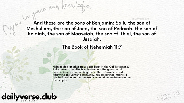 Bible Verse Wallpaper 11:7 from The Book of Nehemiah