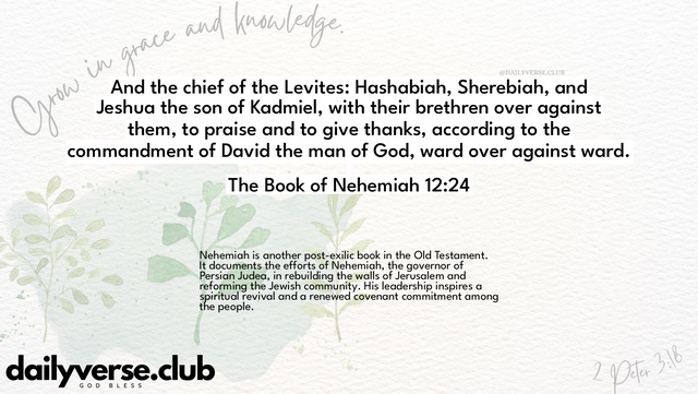 Bible Verse Wallpaper 12:24 from The Book of Nehemiah