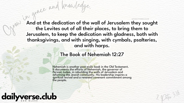 Bible Verse Wallpaper 12:27 from The Book of Nehemiah
