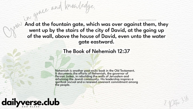 Bible Verse Wallpaper 12:37 from The Book of Nehemiah