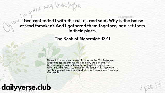 Bible Verse Wallpaper 13:11 from The Book of Nehemiah