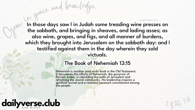Bible Verse Wallpaper 13:15 from The Book of Nehemiah
