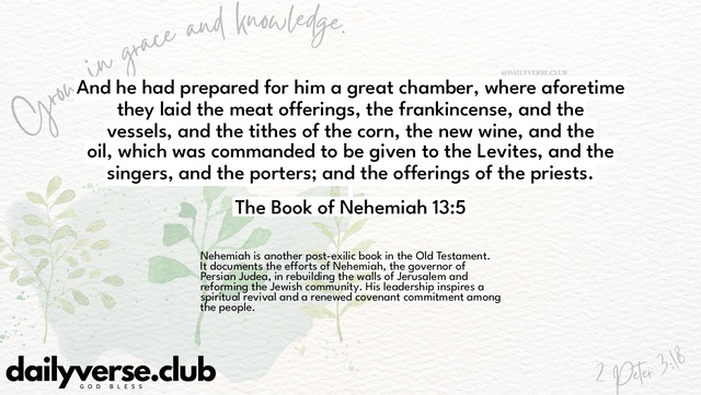 Bible Verse Wallpaper 13:5 from The Book of Nehemiah