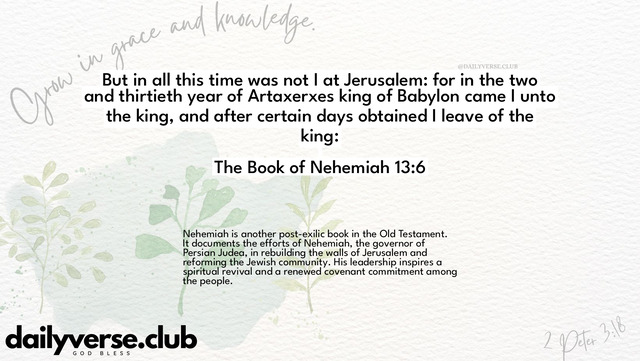Bible Verse Wallpaper 13:6 from The Book of Nehemiah