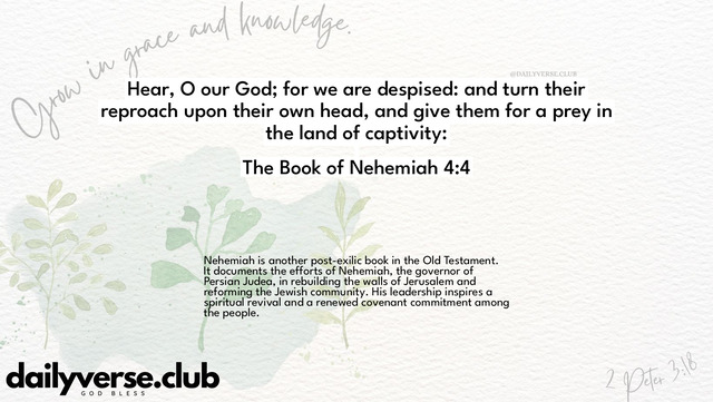 Bible Verse Wallpaper 4:4 from The Book of Nehemiah