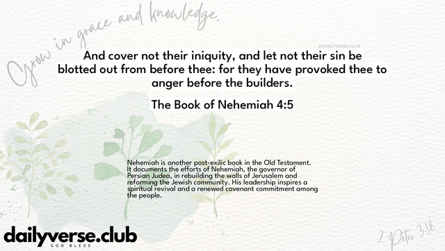Bible Verse Wallpaper 4:5 from The Book of Nehemiah