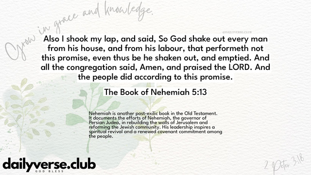 Bible Verse Wallpaper 5:13 from The Book of Nehemiah