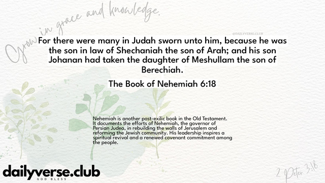 Bible Verse Wallpaper 6:18 from The Book of Nehemiah