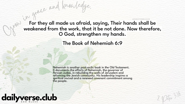 Bible Verse Wallpaper 6:9 from The Book of Nehemiah