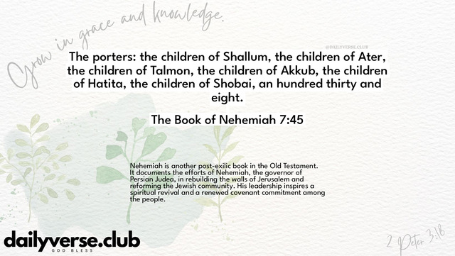 Bible Verse Wallpaper 7:45 from The Book of Nehemiah