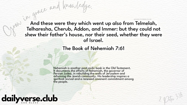 Bible Verse Wallpaper 7:61 from The Book of Nehemiah