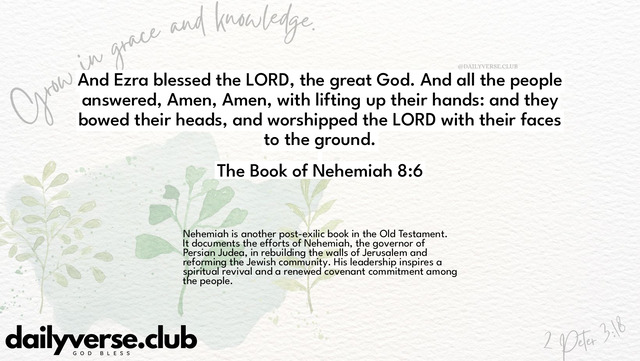 Bible Verse Wallpaper 8:6 from The Book of Nehemiah