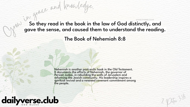 Bible Verse Wallpaper 8:8 from The Book of Nehemiah
