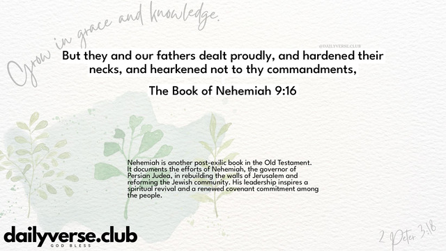 Bible Verse Wallpaper 9:16 from The Book of Nehemiah