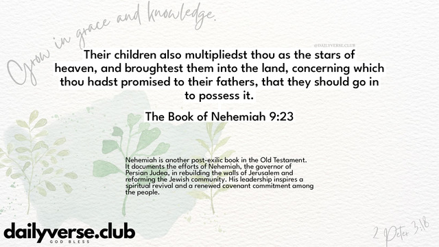 Bible Verse Wallpaper 9:23 from The Book of Nehemiah