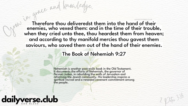 Bible Verse Wallpaper 9:27 from The Book of Nehemiah