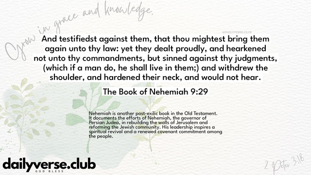 Bible Verse Wallpaper 9:29 from The Book of Nehemiah