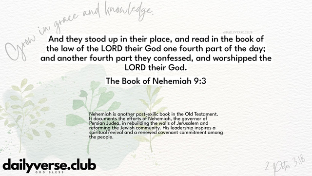 Bible Verse Wallpaper 9:3 from The Book of Nehemiah