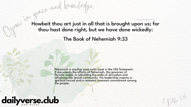 Bible Verse Wallpaper 9:33 from The Book of Nehemiah